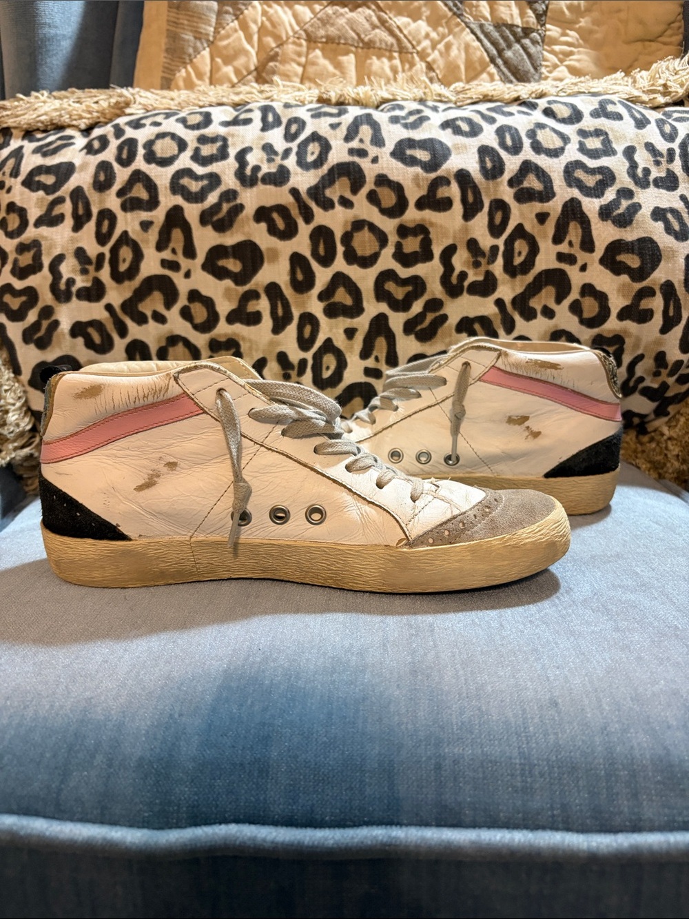 Golden Goose Midstar White Leather 'Superstar' Sneakers with Gold Star - Picture 8 of 8